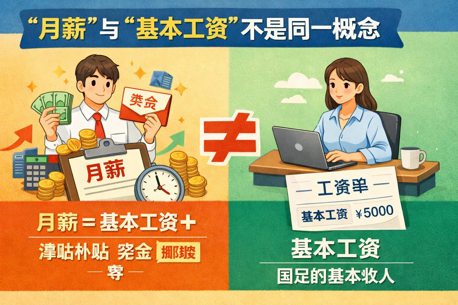 “月薪”与“基本工资”不是同一概念