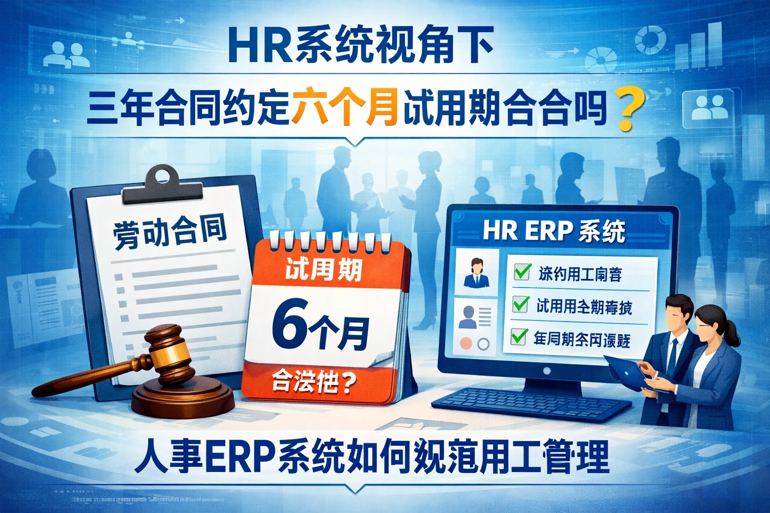 HR系统视角下，三年合同约定六个月试用期合法吗？人事ERP系统如何规范用工管理