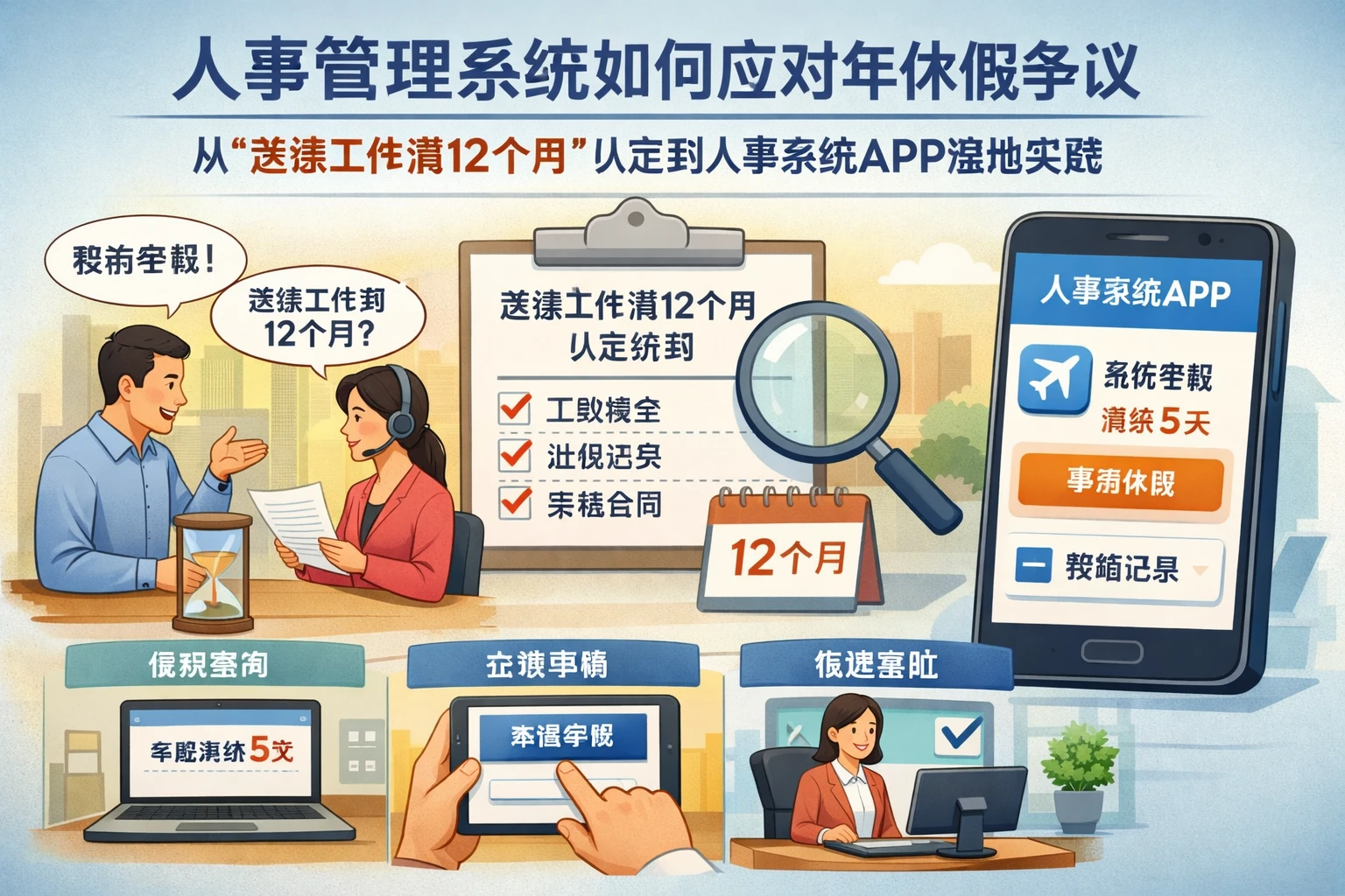 人事管理系统如何应对年休假争议：从“连续工作满12个月”认定到人事系统APP落地实践