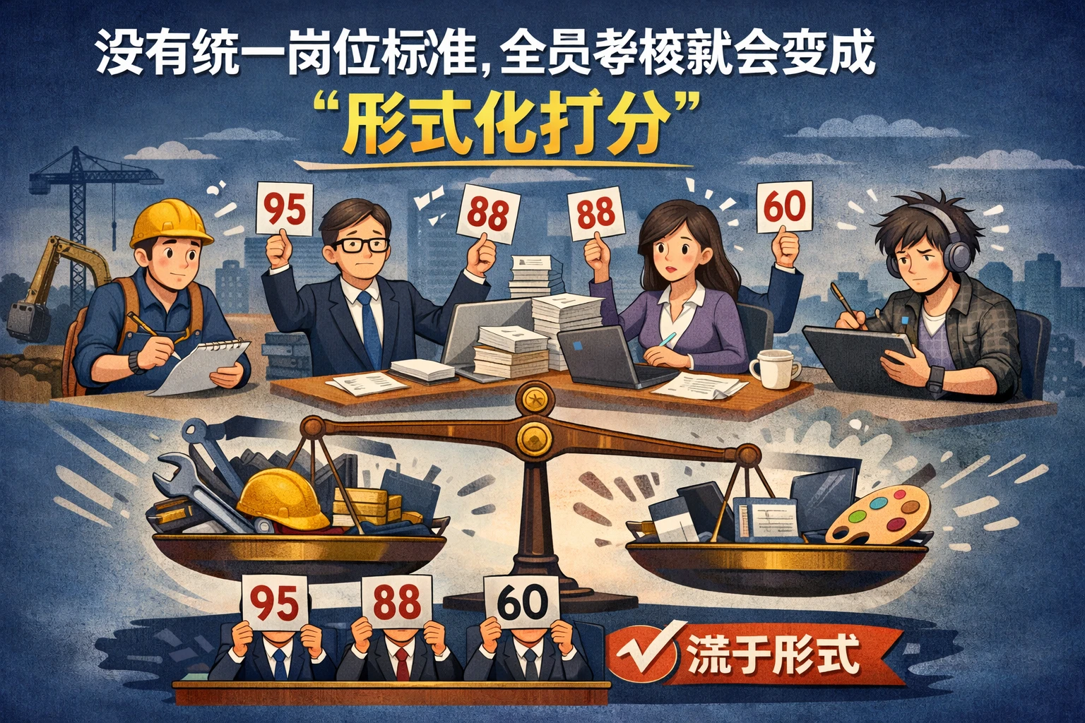 没有统一岗位标准，全员考核就会变成“形式化打分”