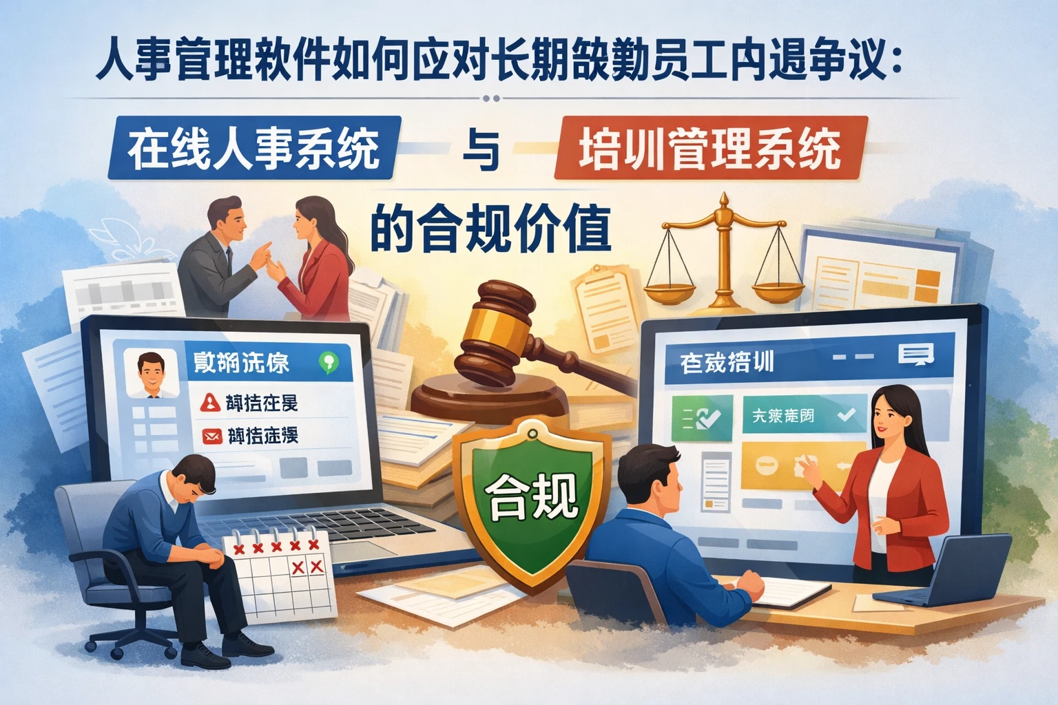 人事管理软件如何应对长期缺勤员工内退争议：在线人事系统与培训管理系统的合规价值