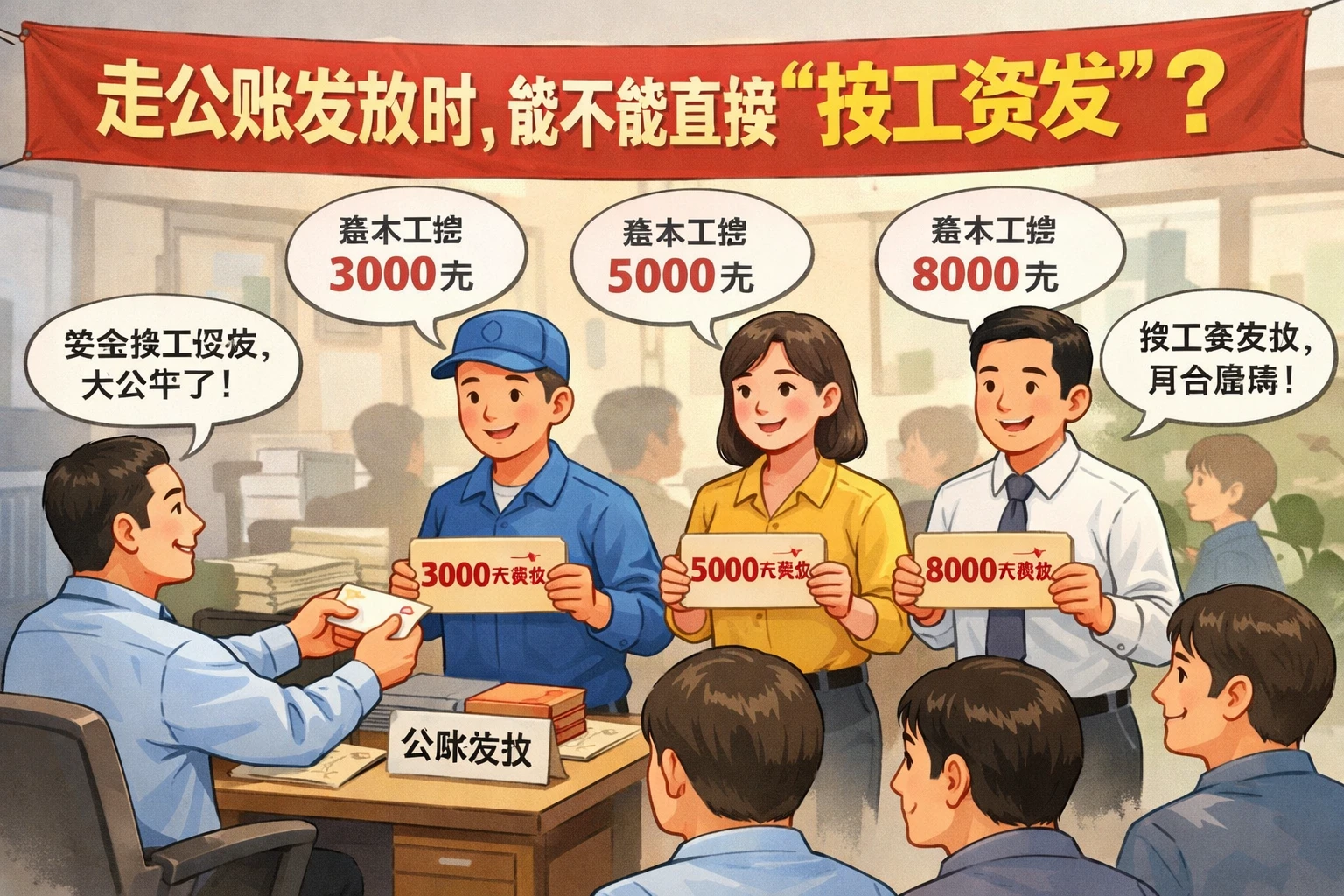 走公账发放时，能不能直接“按工资发”