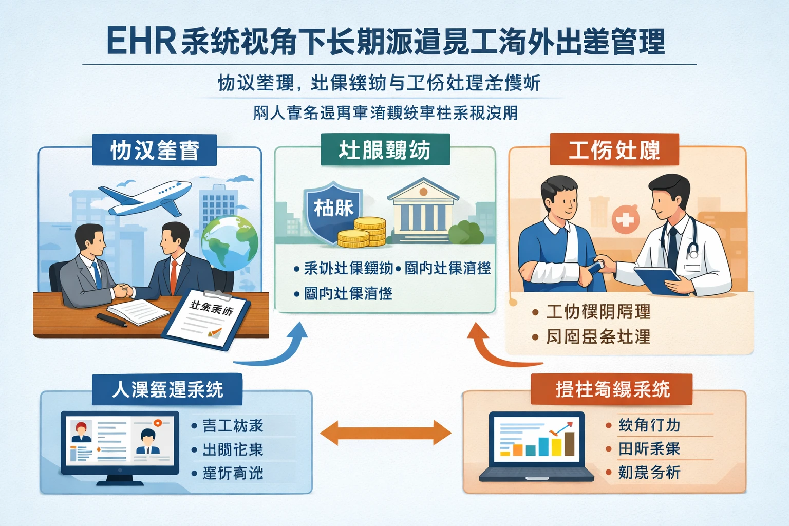 ehr系统视角下长期派遣员工海外出差管理：协议签署、社保缴纳与工伤处理全解析，附人事系统推荐与绩效考核系统应用