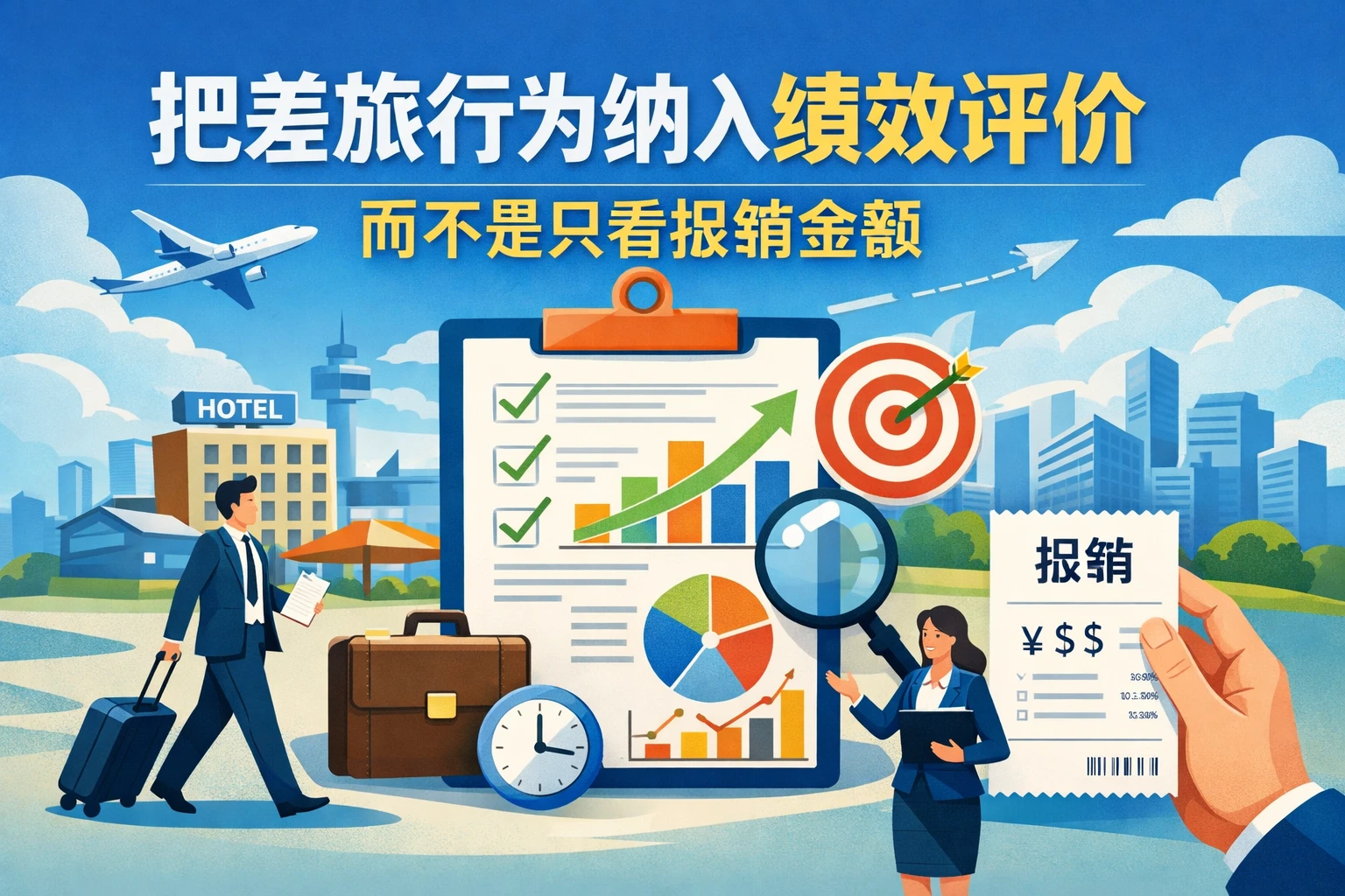 把差旅行为纳入绩效评价，而不是只看报销金额