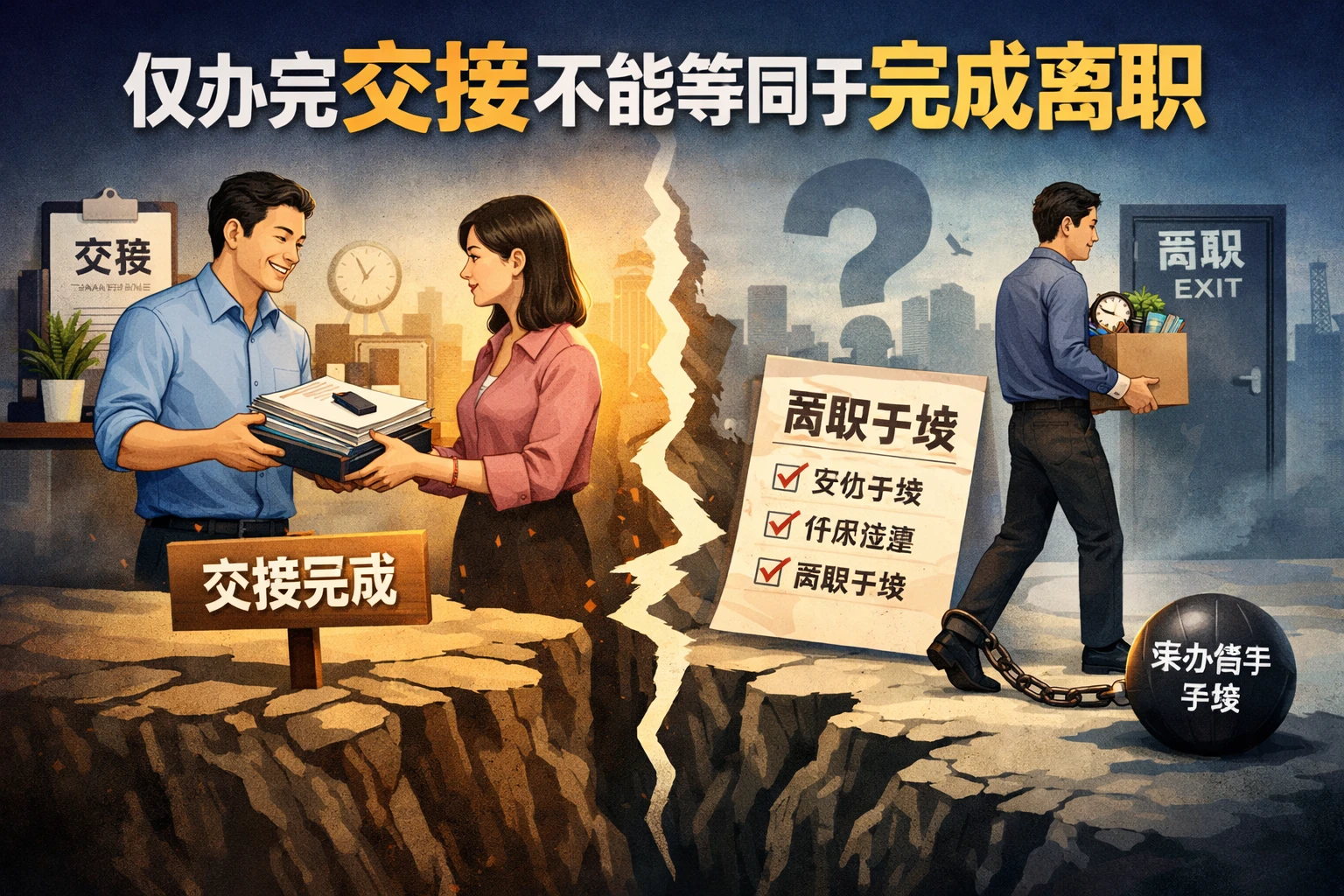 仅办完交接不能等同于完成离职