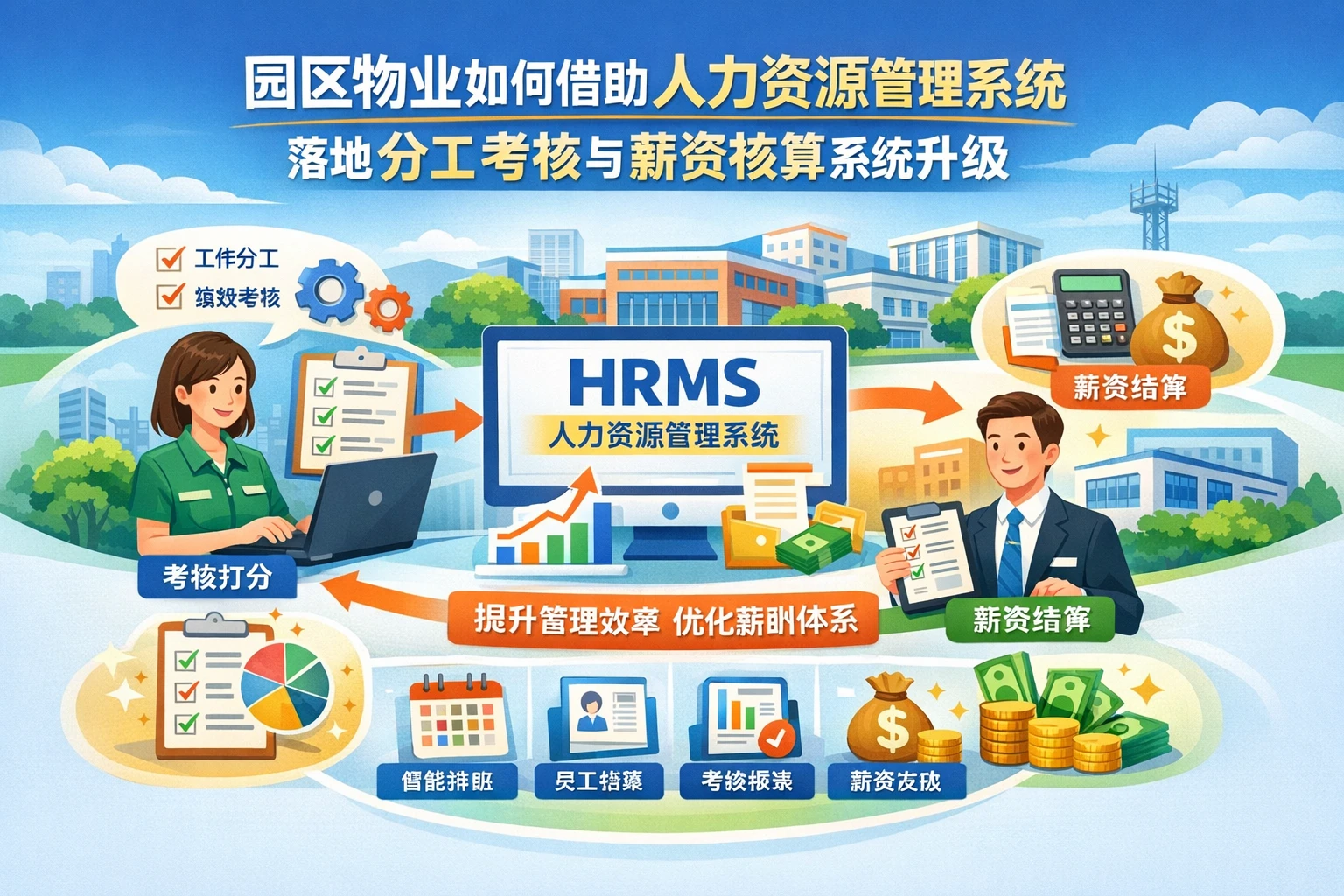园区物业如何借助人力资源管理系统落地分工考核与薪资核算系统升级
