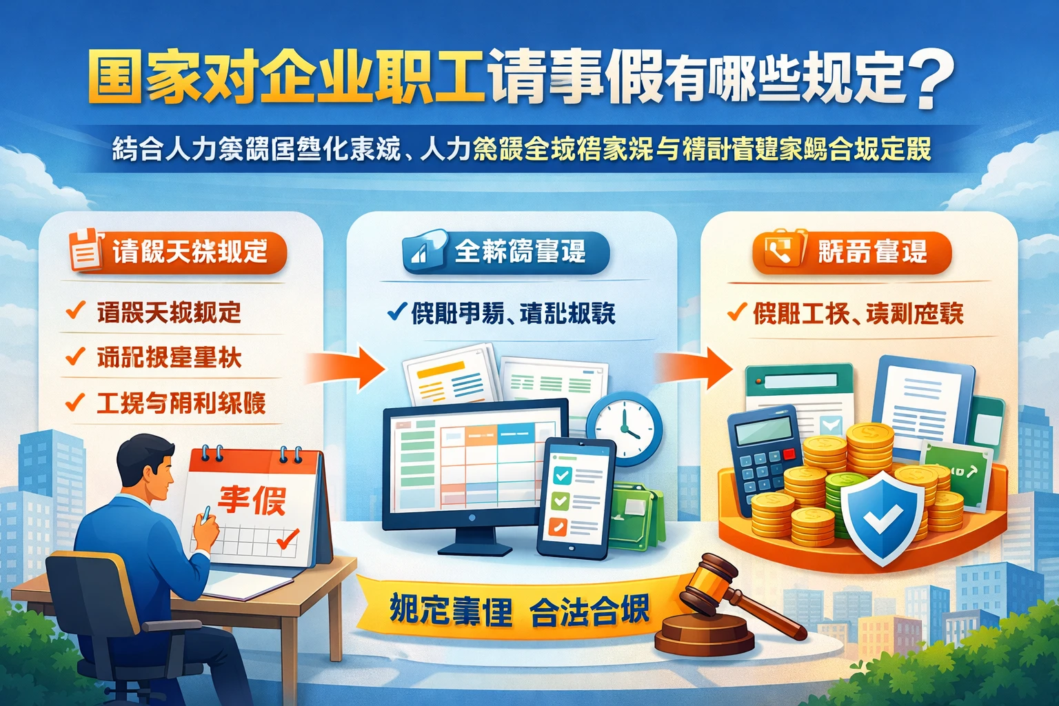 国家对企业职工请事假有哪些规定？结合人力资源信息化系统、人力资源全流程系统与薪酬管理系统的合规实践