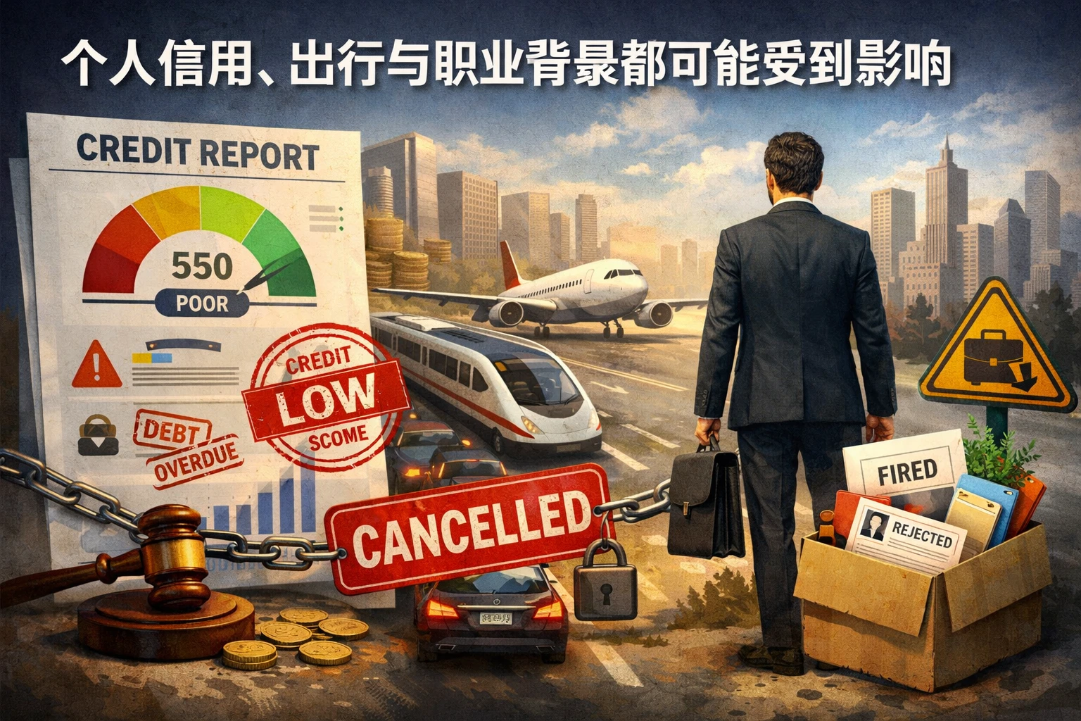 个人信用、出行与职业背景都可能受到影响
