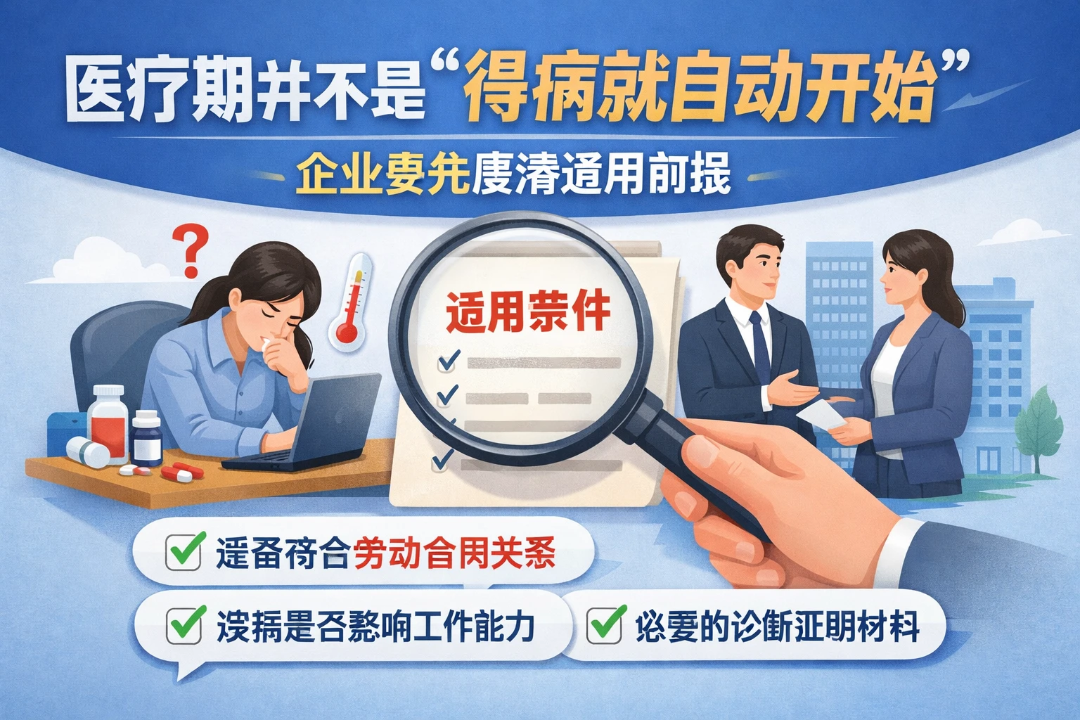 医疗期并不是“得病就自动开始”,企业要先厘清适用前提