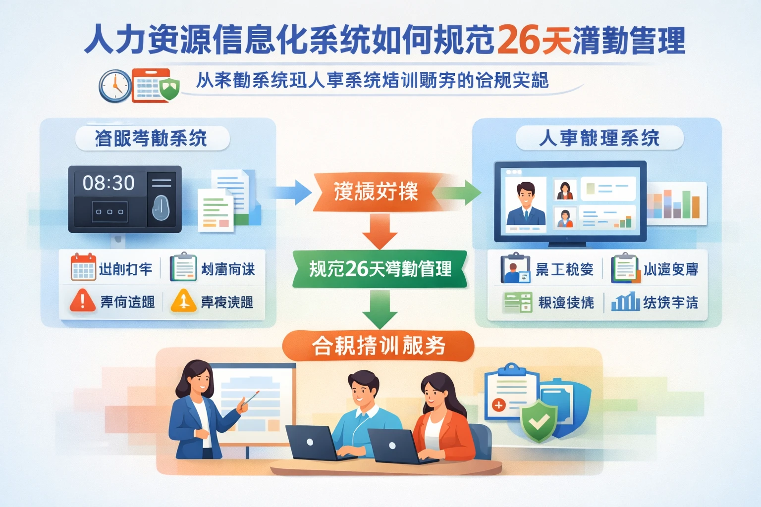 人力资源信息化系统如何规范26天满勤管理:从考勤系统到人事系统培训服务的合规实践
