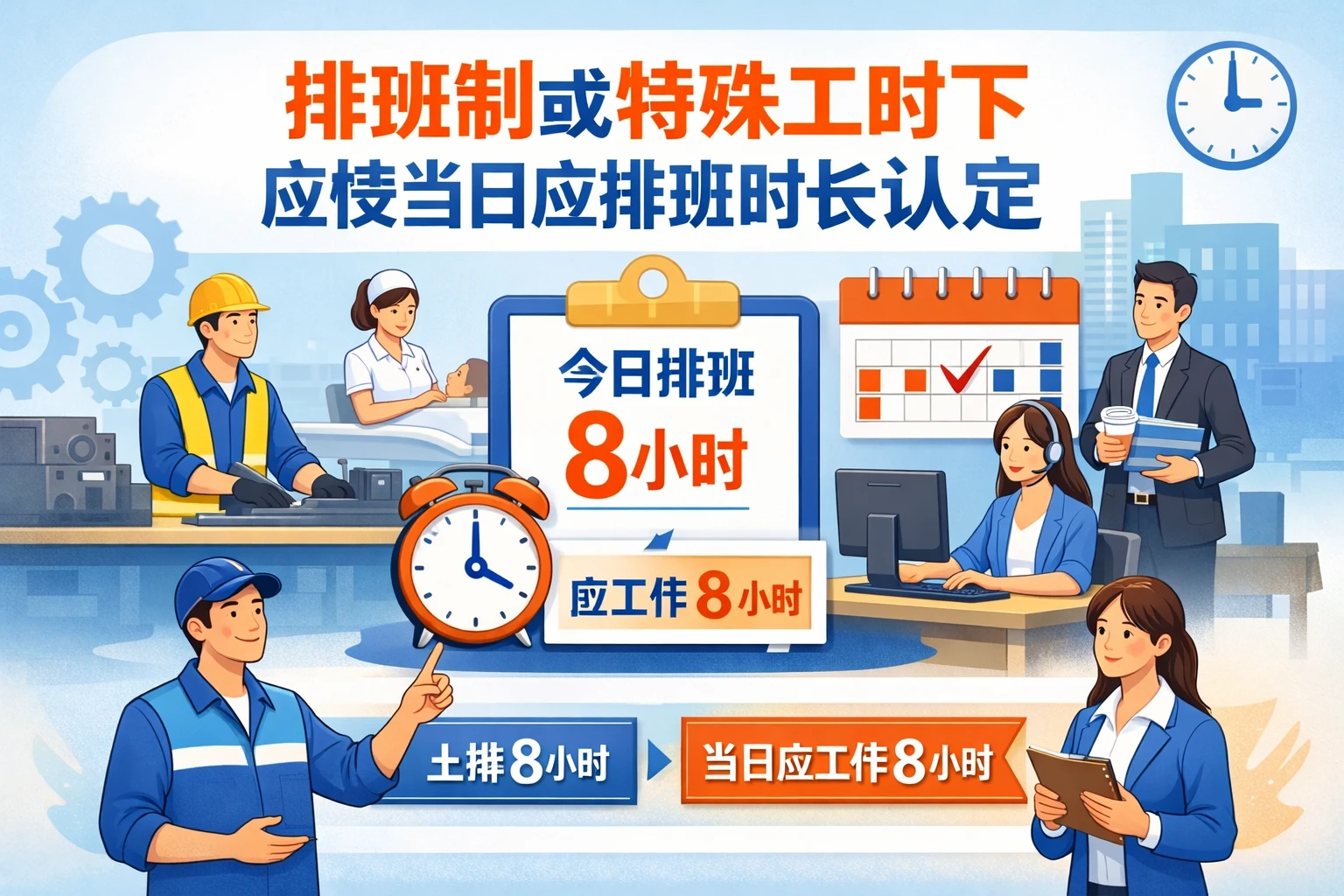 排班制或特殊工时下，应按当日应排班时长认定