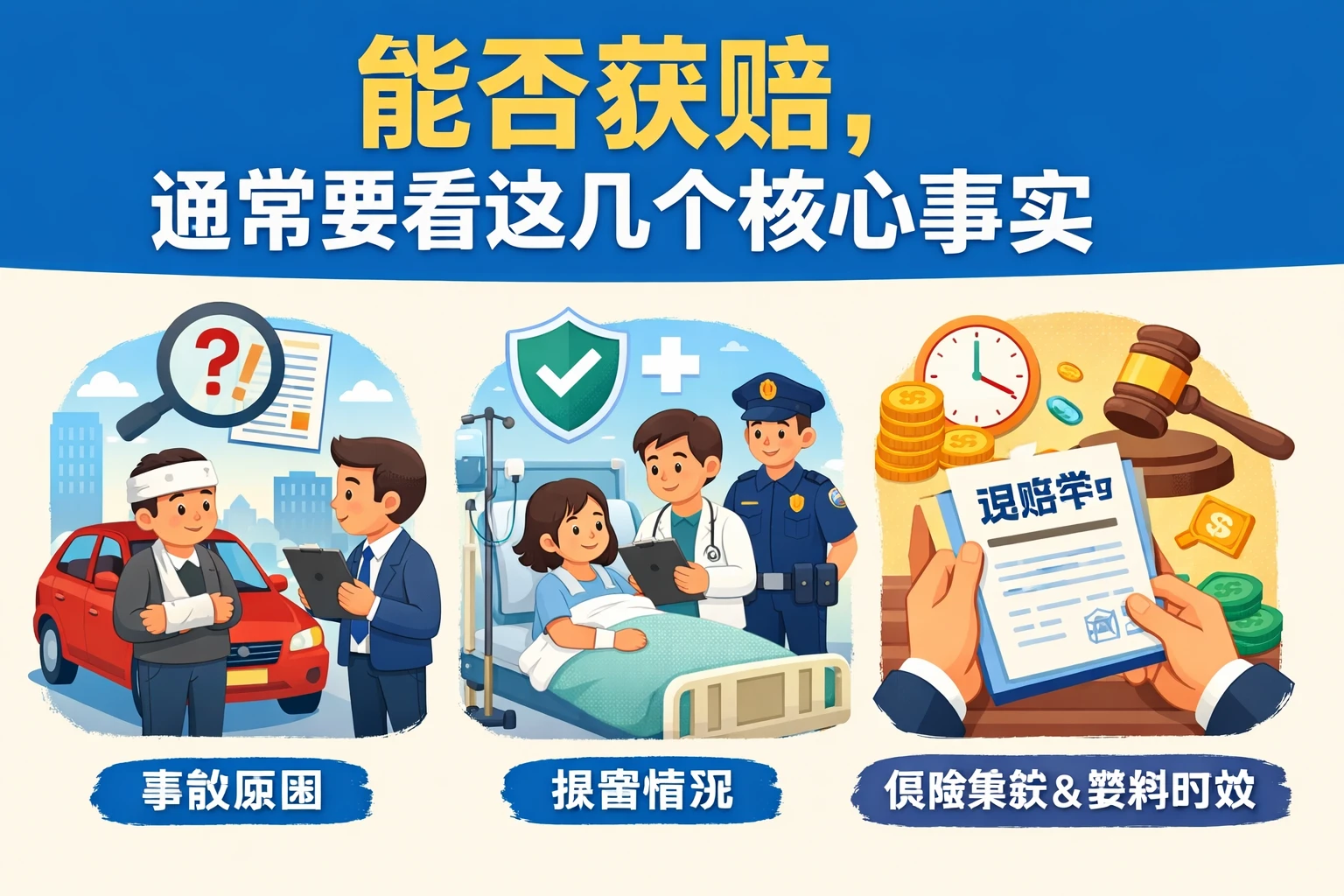 能否获赔，通常要看这几个核心事实