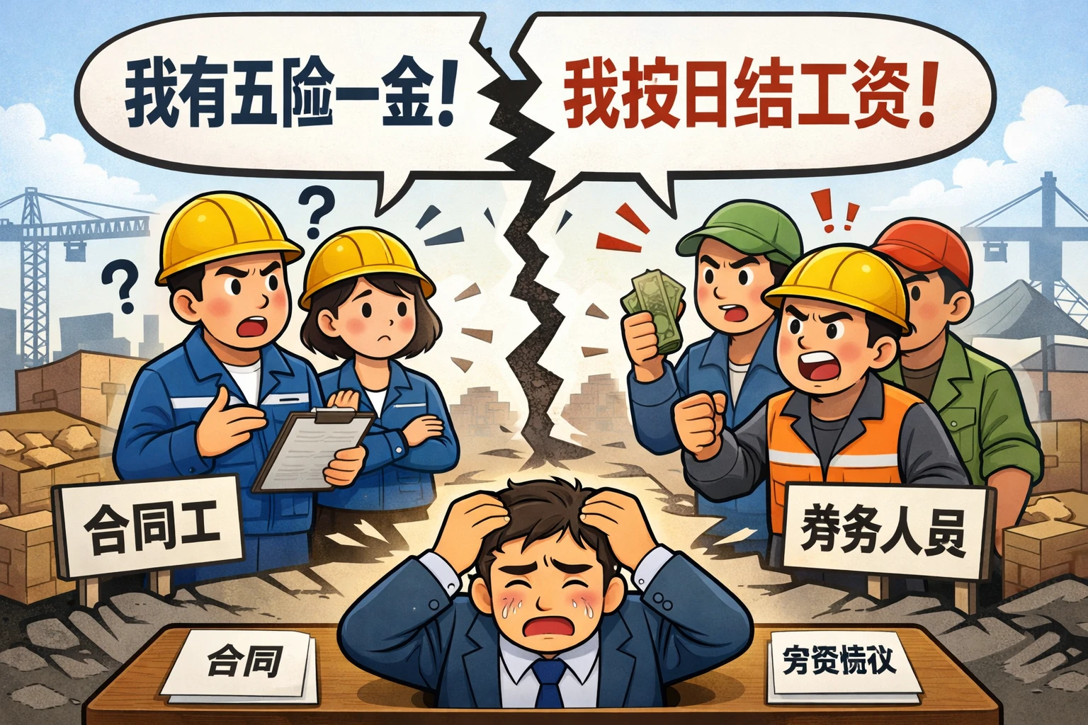 合同工与劳务人员口径不统一