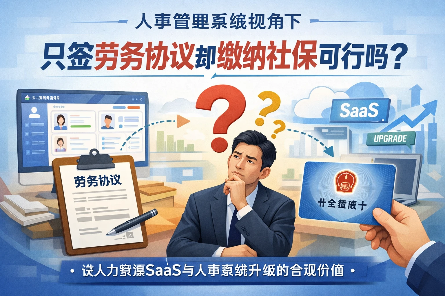 人事管理系统视角下,只签劳务协议却缴纳社保可行吗?谈人力资源SaaS与人事系统升级的合规价值