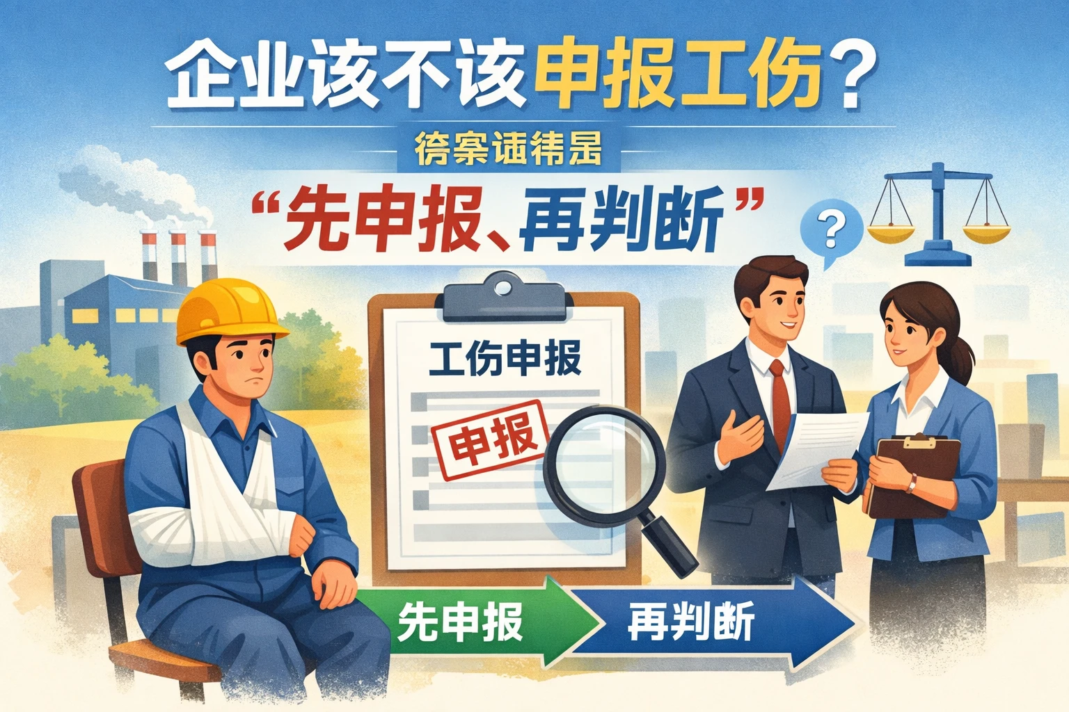 企业该不该申报工伤,答案通常是“先申报、再判断”