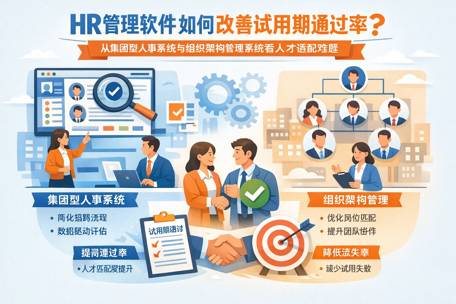 HR管理软件如何改善试用期通过率：从集团型人事系统与组织架构管理系统看人才适配难题