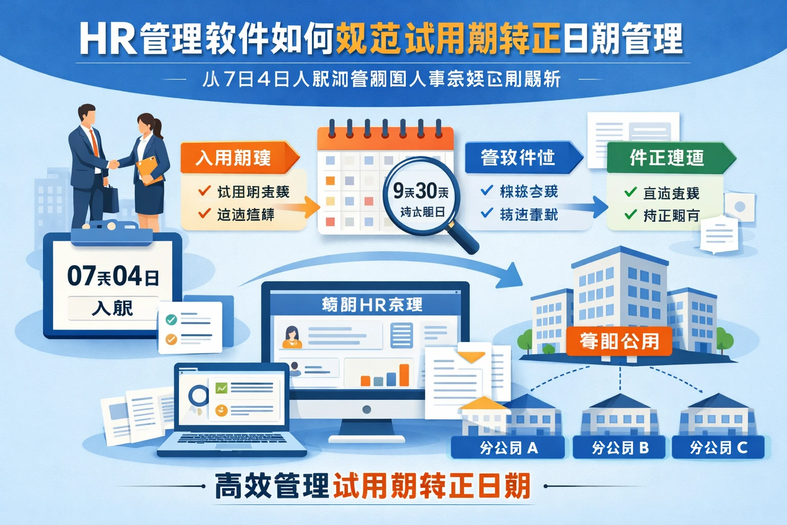 HR管理软件如何规范试用期转正日期管理：从7月4日入职到集团型人事系统应用解析