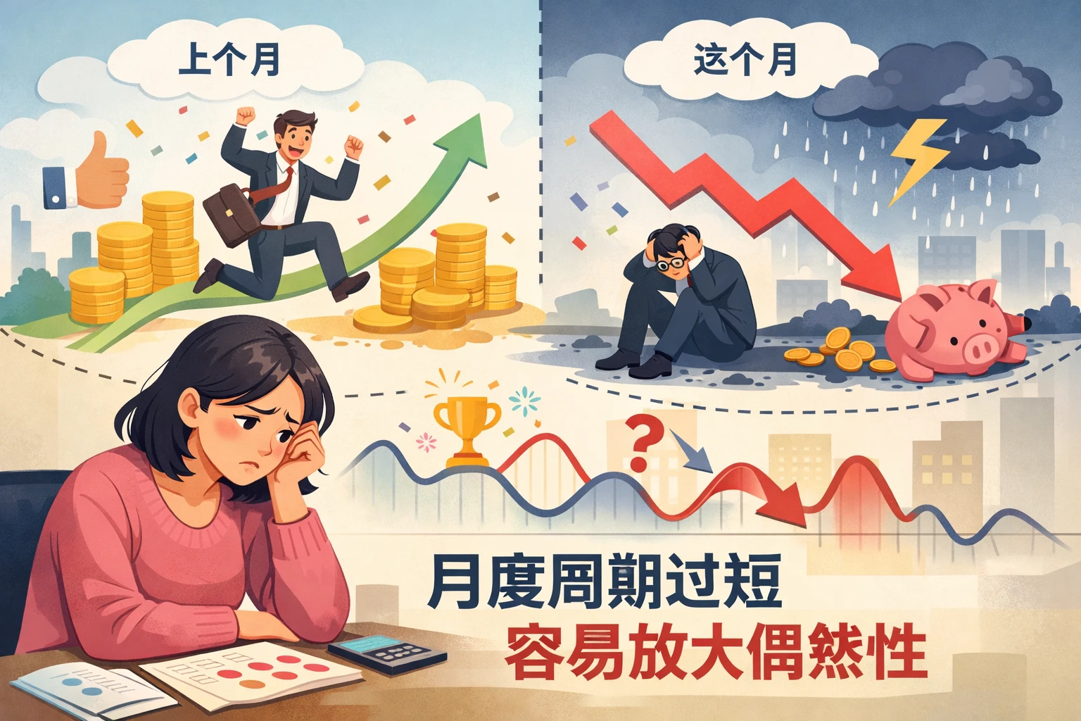 月度周期过短，容易放大偶然性