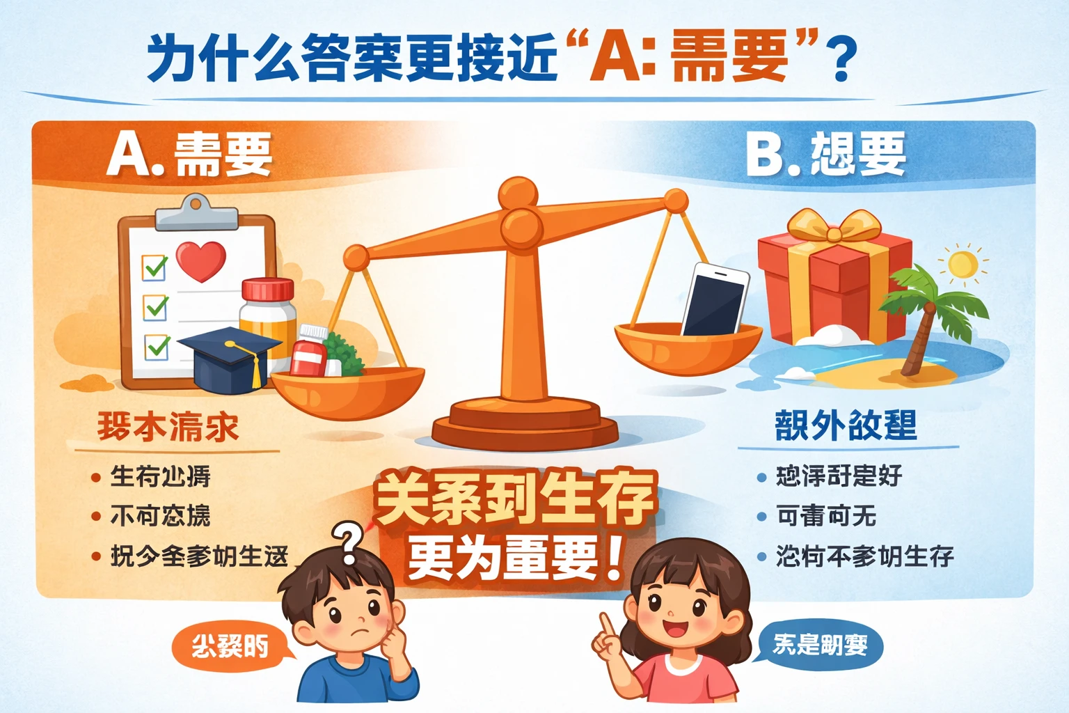 为什么答案更接近“A：需要”