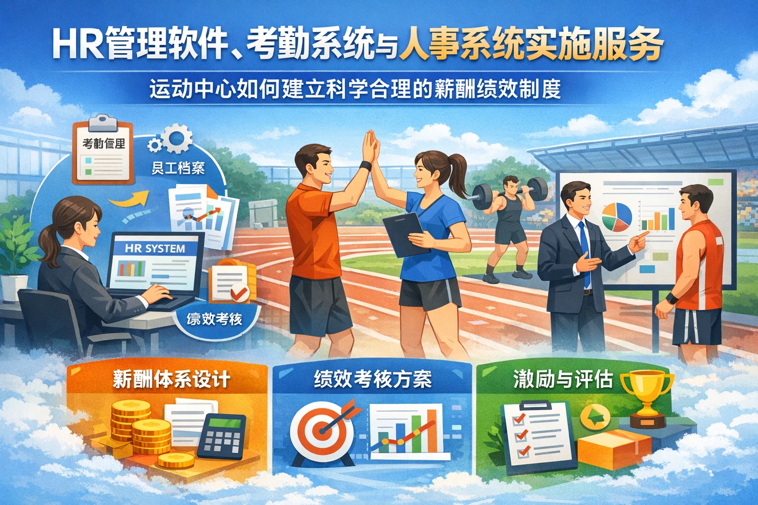 HR管理软件、考勤系统与人事系统实施服务：运动中心如何建立科学合理的薪酬绩效制度