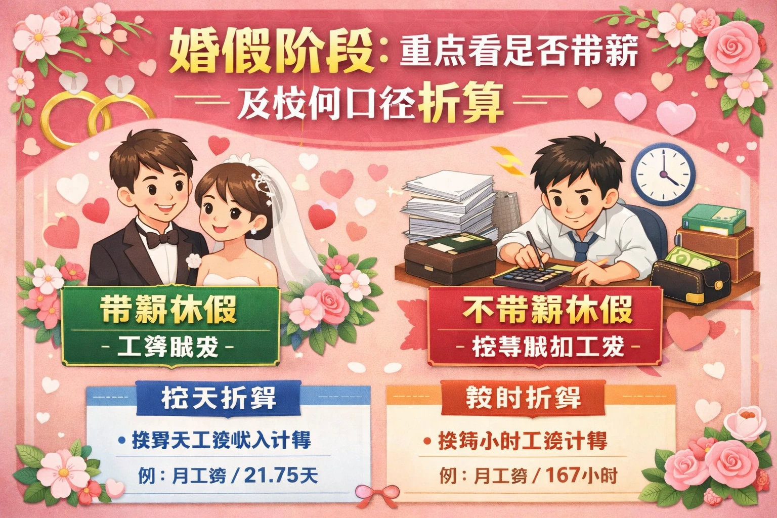 婚假阶段：重点看是否带薪及按何口径折算