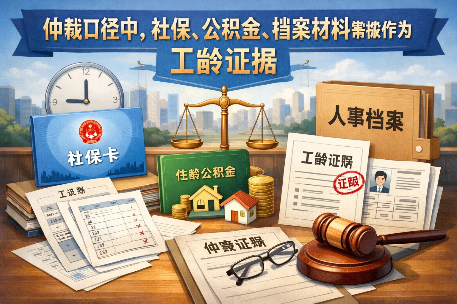 仲裁口径中，社保、公积金、档案材料常被作为工龄证据