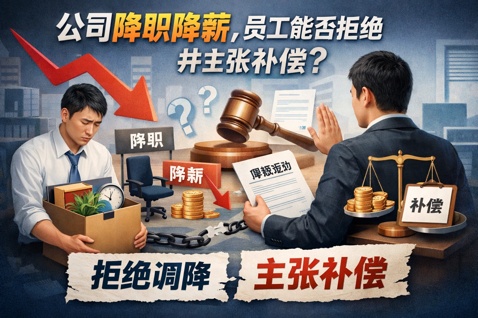 公司降职降薪，员工能否拒绝并主张补偿