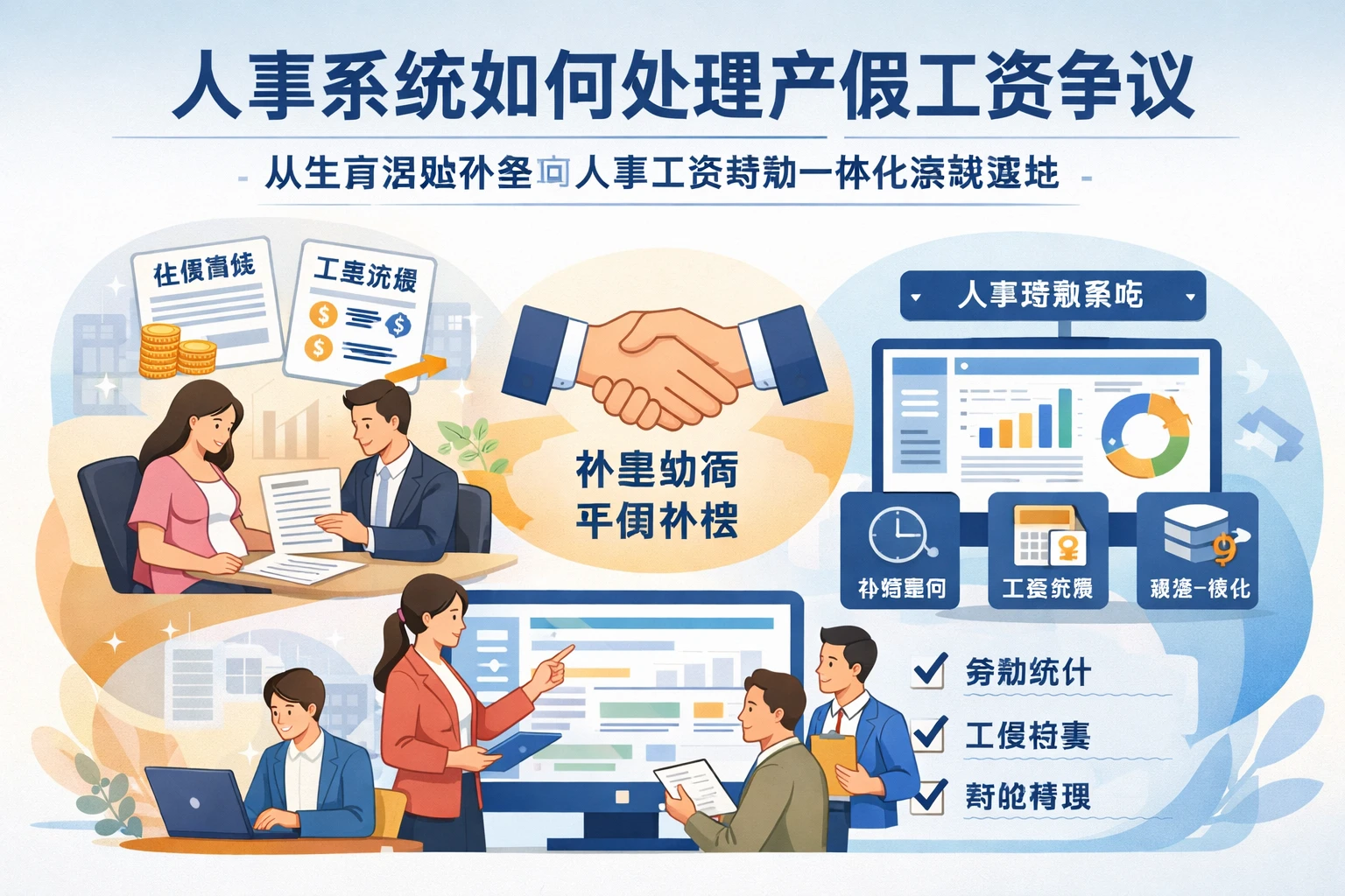 人事系统如何处理产假工资争议：从生育津贴补差到人事工资考勤一体化系统落地