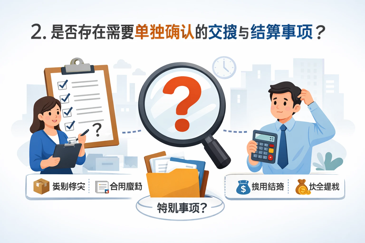 2. 是否存在需要单独确认的交接与结算事项