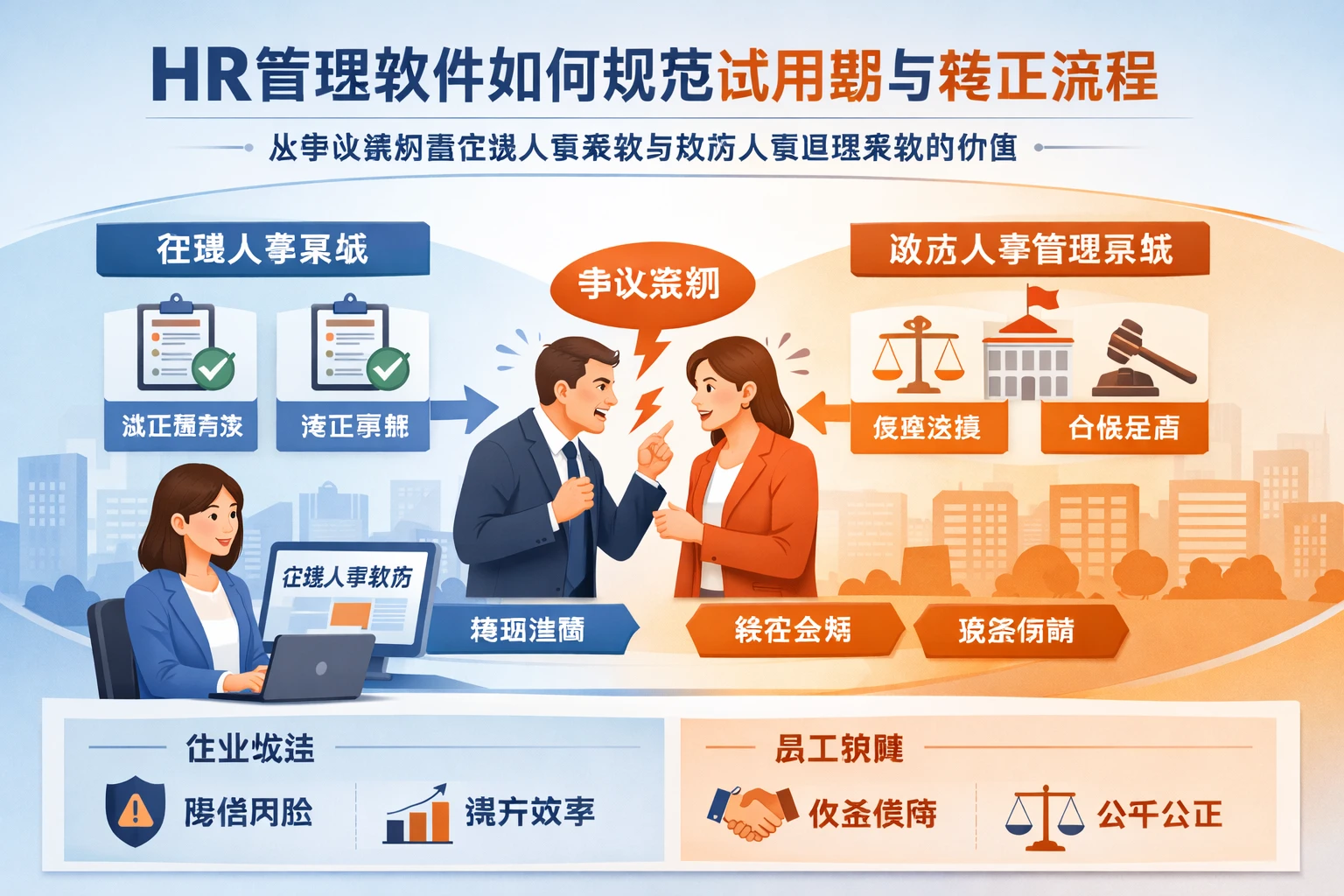 HR管理软件如何规范试用期与转正流程:从争议案例看在线人事系统与政府人事管理系统的价值