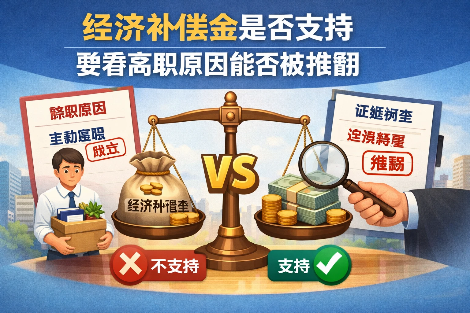 经济补偿金是否支持，要看离职原因能否被推翻