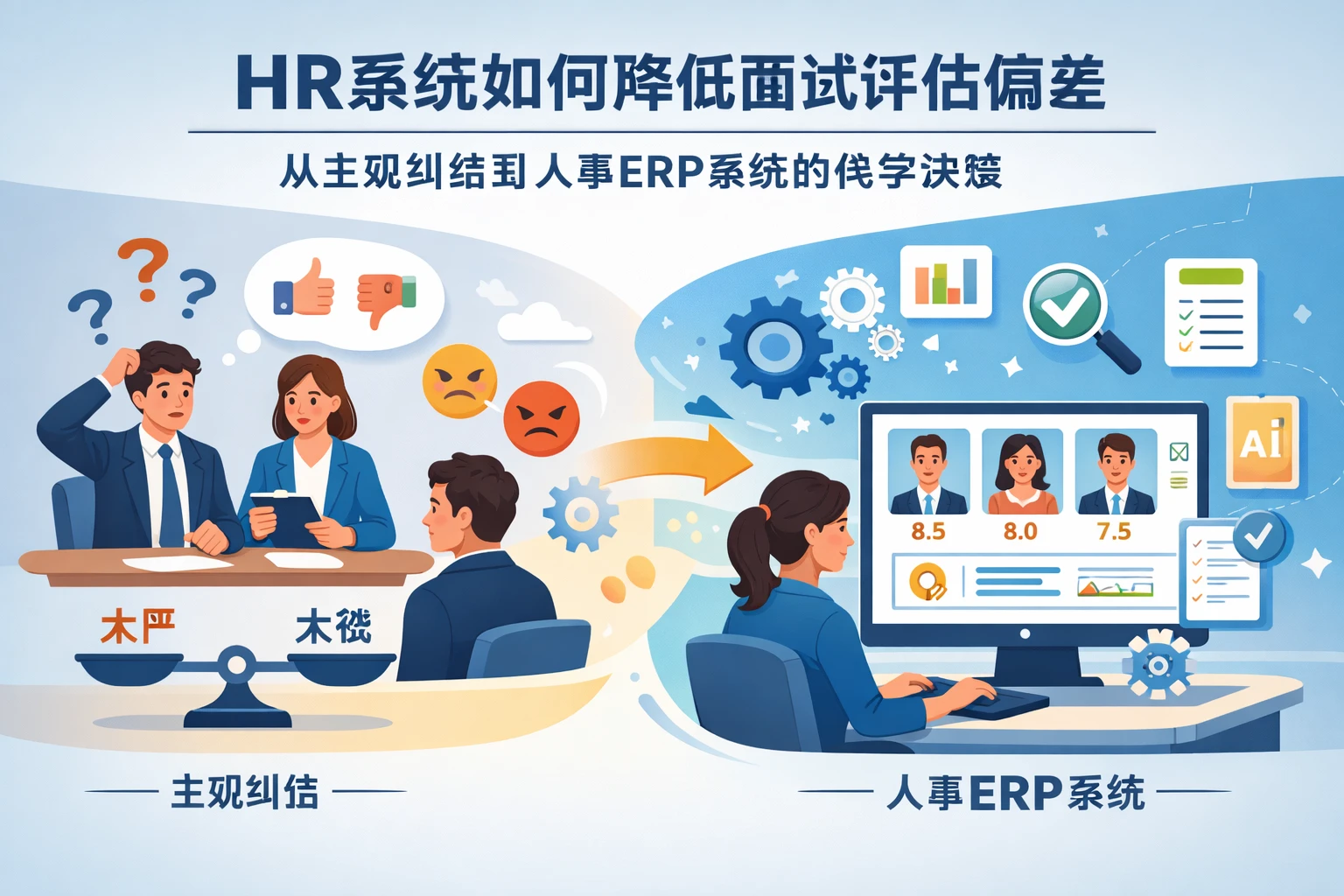 HR系统如何降低面试评估偏差：从主观纠结到人事ERP系统的科学决策