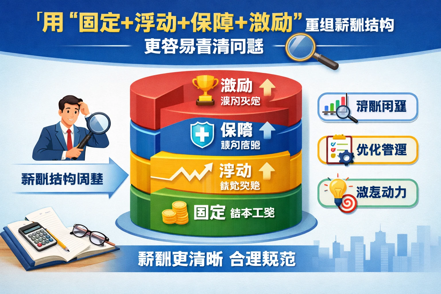 用“固定+浮动+保障+激励”重组薪酬结构,更容易看清问题