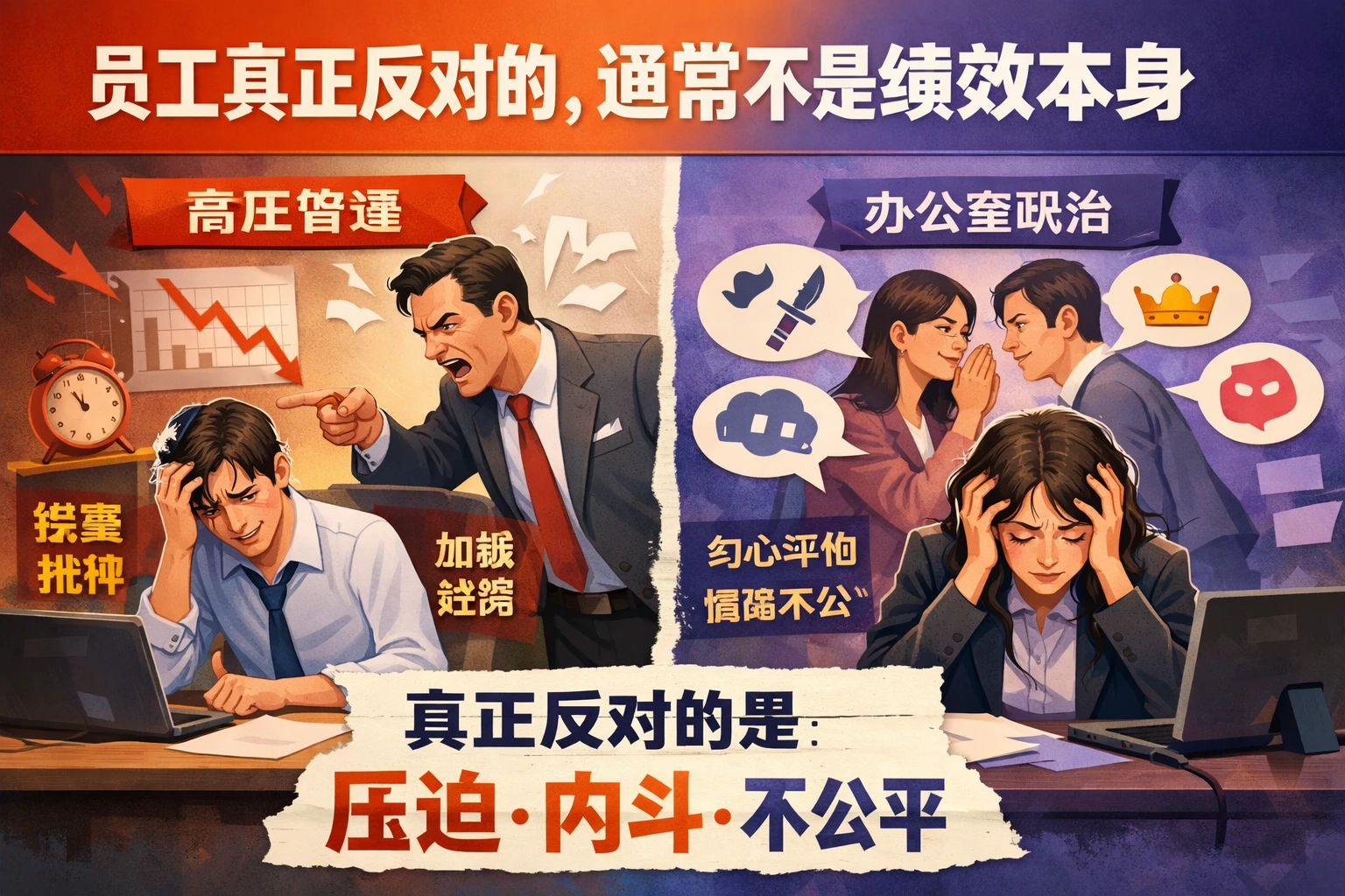 员工真正反对的，通常不是绩效本身