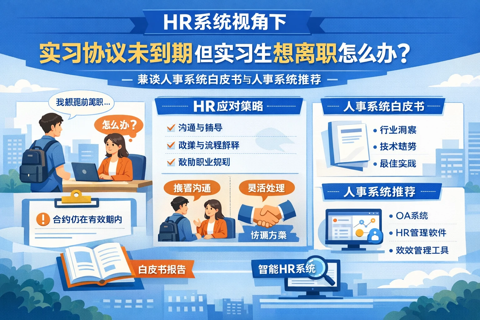 HR系统视角下，实习协议未到期但实习生想离职怎么办？兼谈人事系统白皮书与人事系统推荐