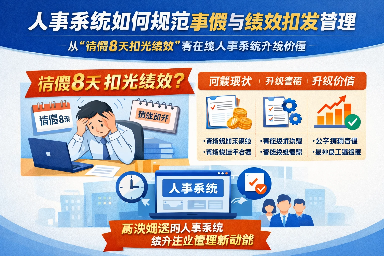 人事系统如何规范事假与绩效扣发管理:从“请假8天扣光绩效”看在线人事系统升级价值