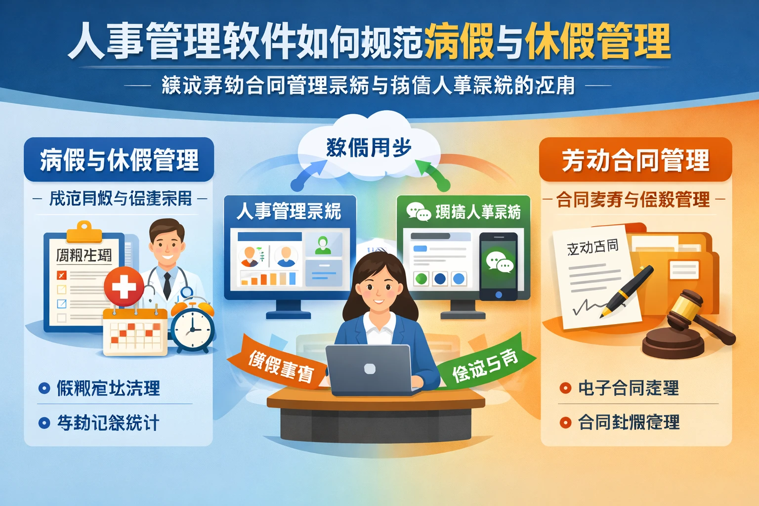 人事管理软件如何规范病假与休假管理：兼谈劳动合同管理系统与微信人事系统的应用