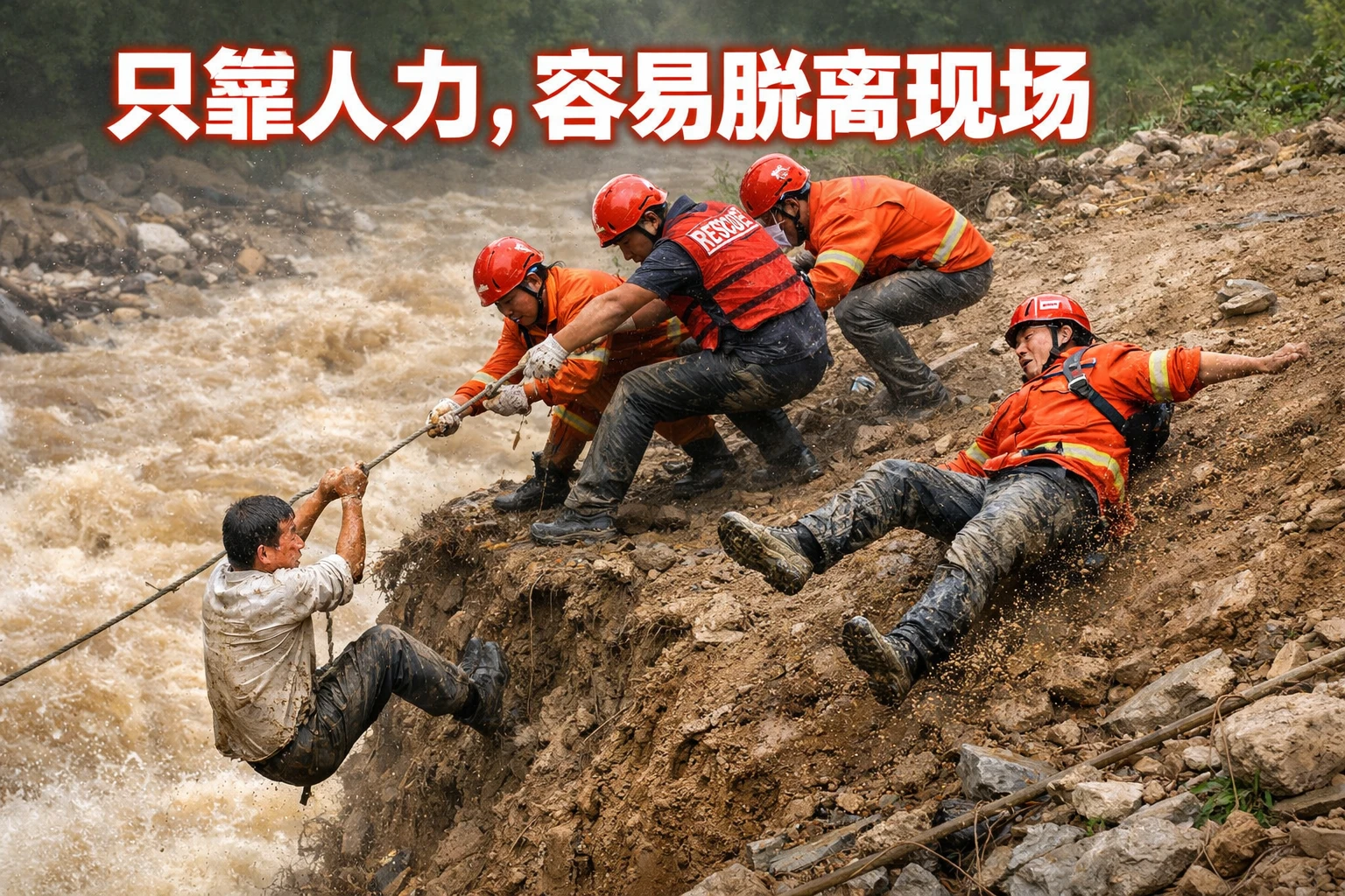 只靠人力,容易脱离现场