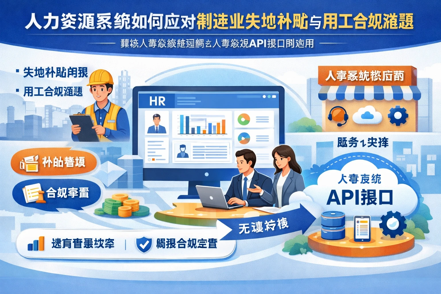 人力资源系统如何应对制造业失地补贴与用工合规难题：兼谈人事系统供应商与人事系统API接口的应用