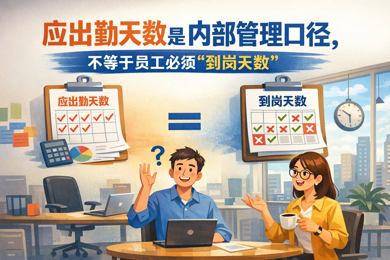 应出勤天数是内部管理口径，不等于员工必须“到岗天数”