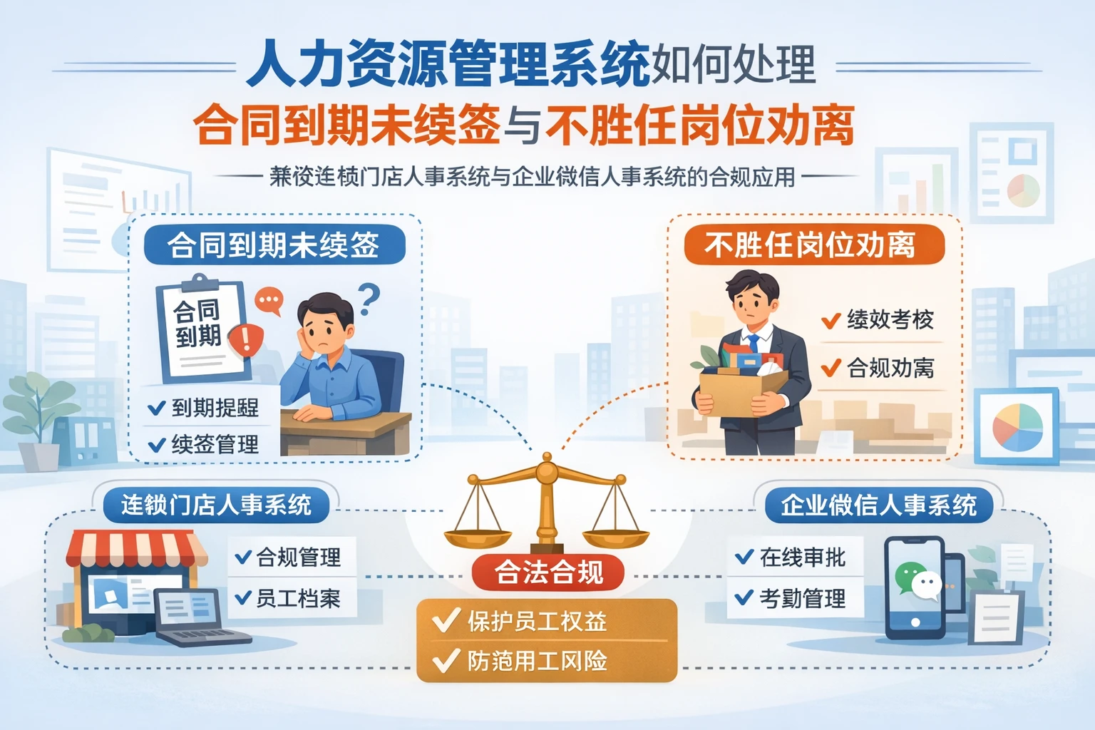 人力资源管理系统如何处理合同到期未续签与不胜任岗位劝离——兼谈连锁门店人事系统与企业微信人事系统的合规应用