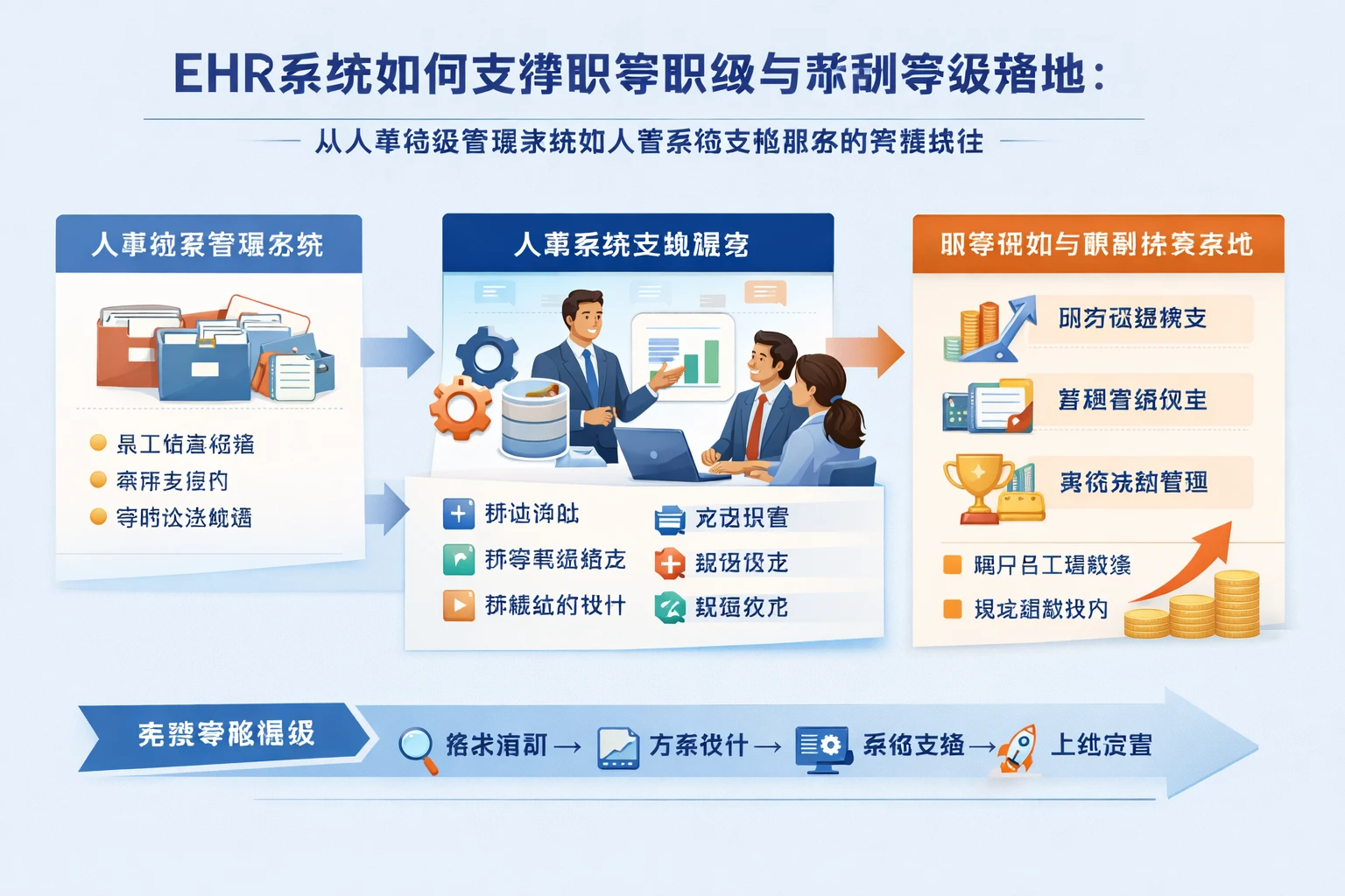 ehr系统如何支撑职等职级与薪酬等级落地：从人事档案管理系统到人事系统实施服务的完整路径