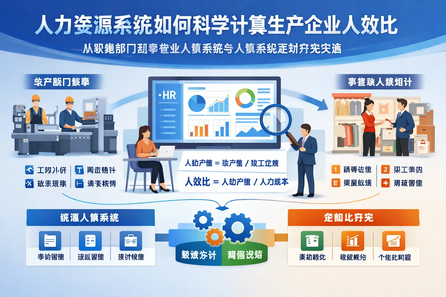 人力资源系统如何科学计算生产企业人效比：从职能部门到零售业人事系统与人事系统定制开发实践