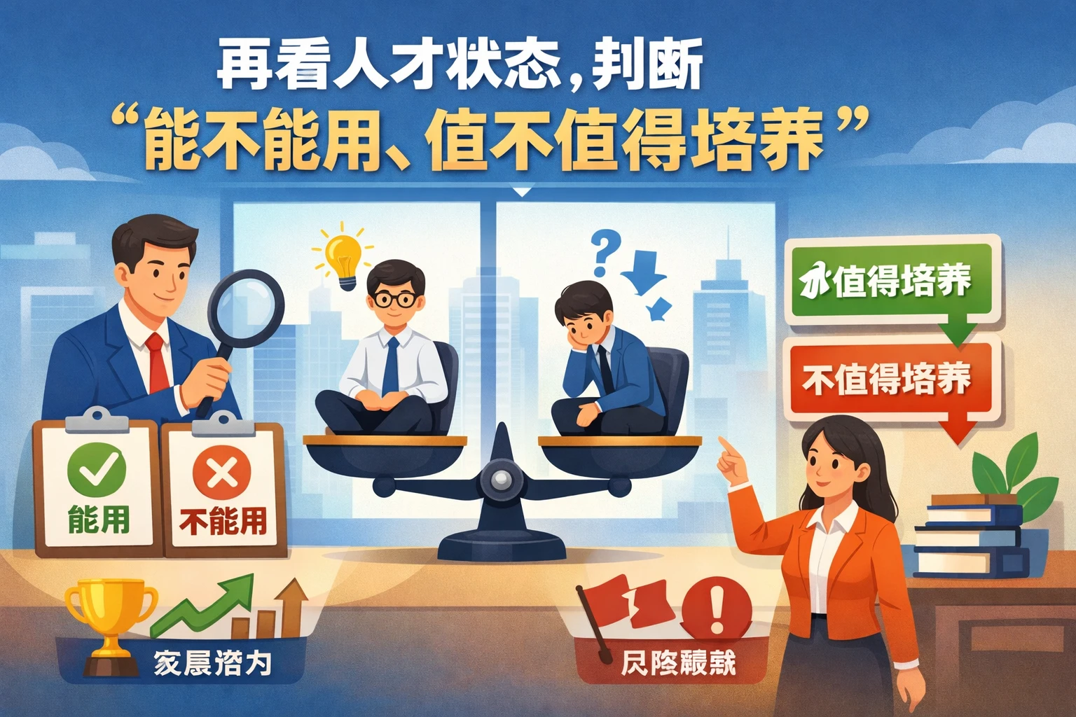 再看人才状态,判断“能不能用、值不值得培养”