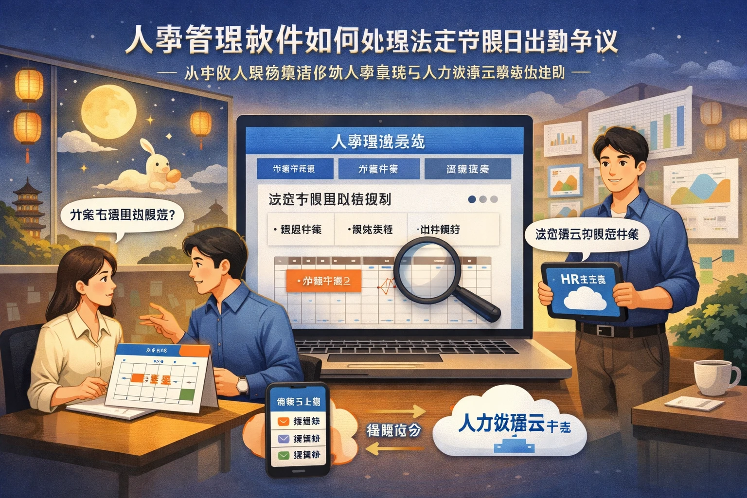 人事管理软件如何处理法定节假日出勤争议:从中秋入职场景看移动人事系统与人力资源云系统的应用