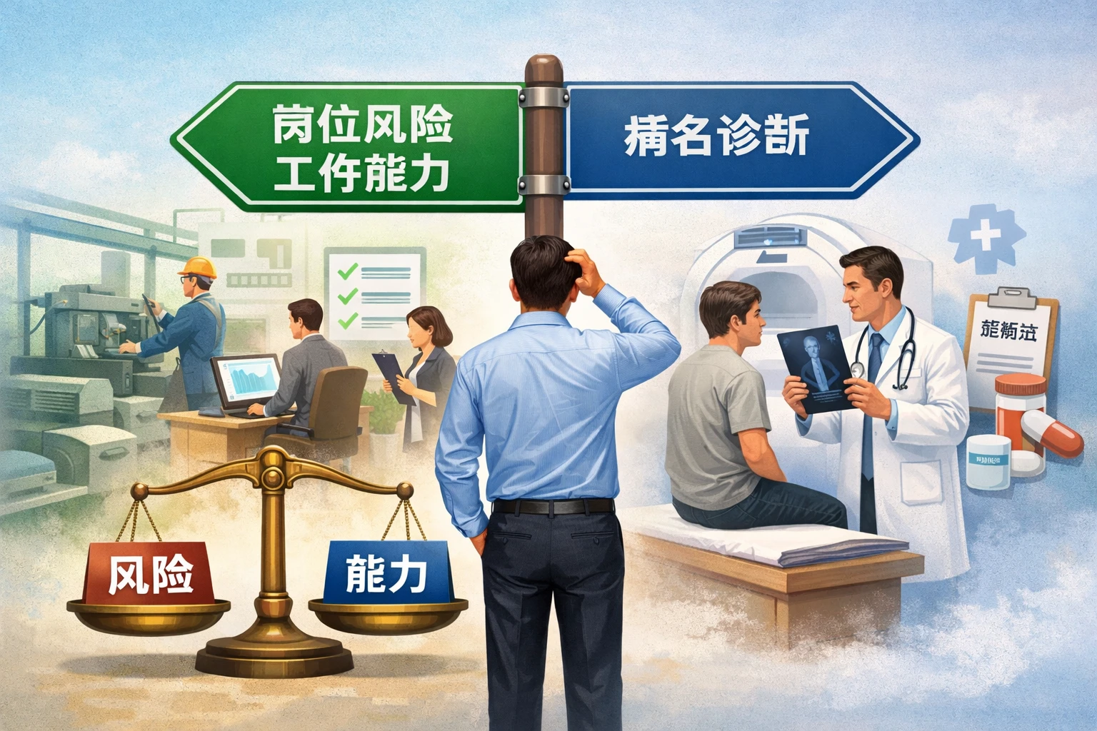 以岗位风险和工作能力为判断依据,而不是以病名作简单结论