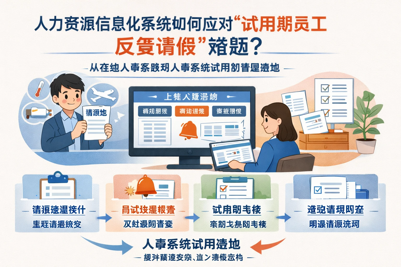 人力资源信息化系统如何应对“试用期员工反复请假”难题：从在线人事系统到人事系统试用的管理落地