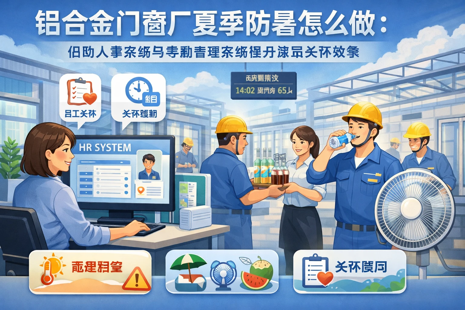铝合金门窗厂夏季防暑怎么做：借助人事系统与考勤管理系统提升高温关怀效率
