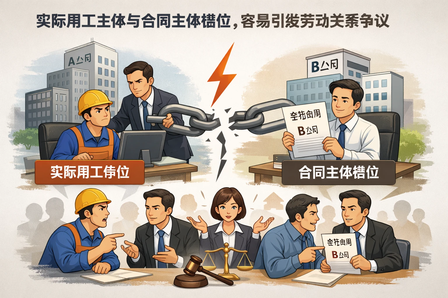 2. 实际用工主体与合同主体错位，容易引发劳动关系争议