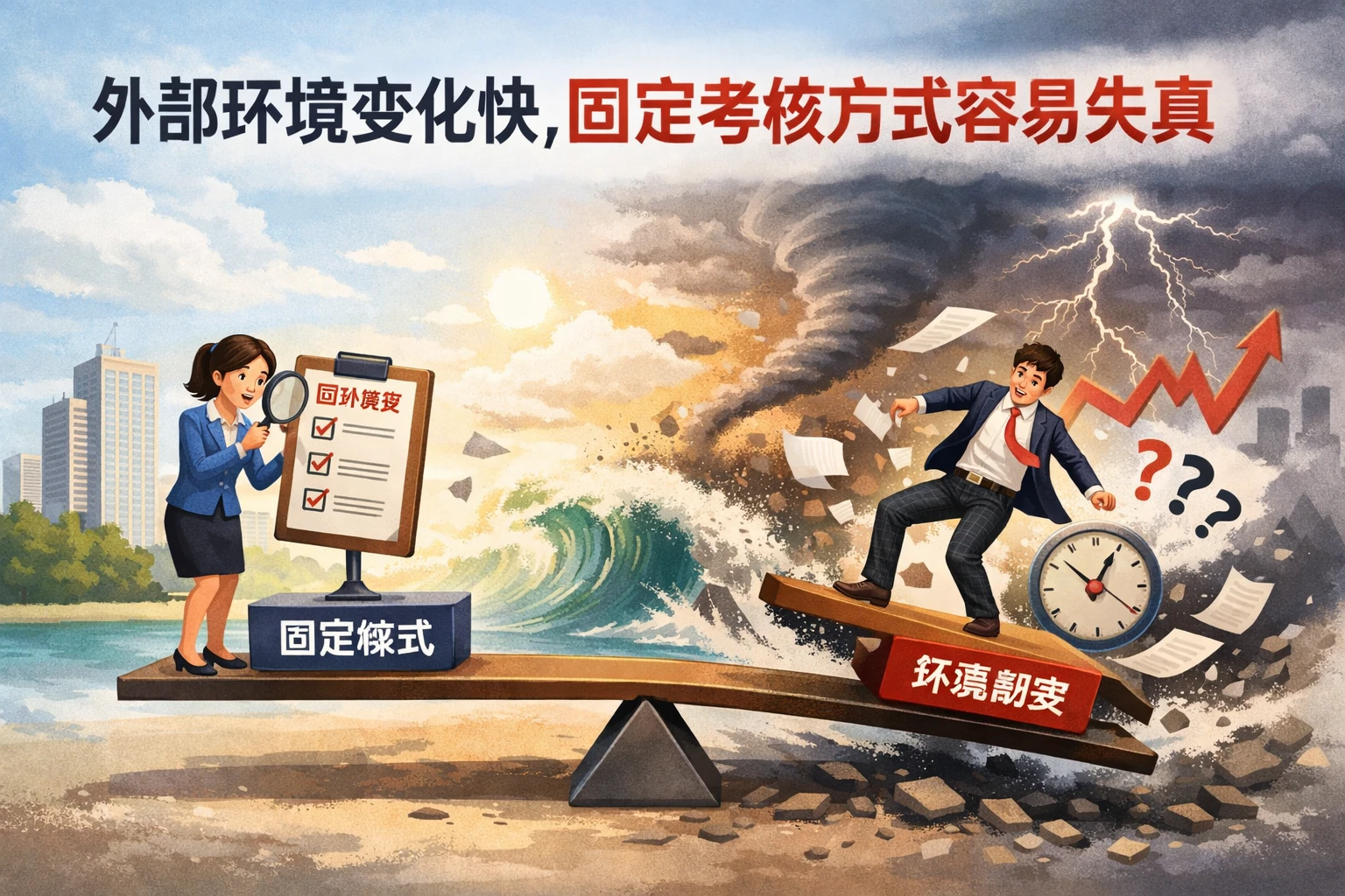外部环境变化快，固定考核方式容易失真